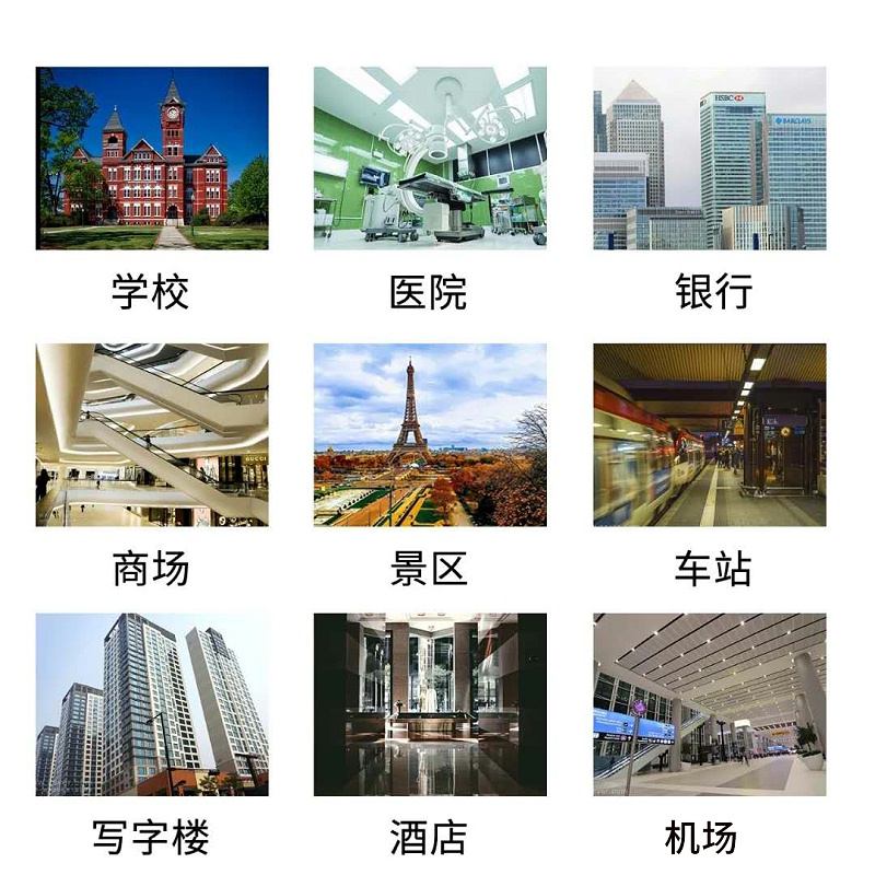 人臉識(shí)別測(cè)溫一體機(jī)廣泛應(yīng)用學(xué)校、醫(yī)院、銀行、商場(chǎng)、景區(qū)、車站、寫(xiě)字樓、酒店、機(jī)場(chǎng)、小區(qū)、網(wǎng)吧等